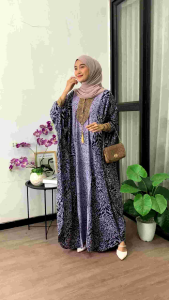 Baju Kaftan Renda Sultan Motif Leopard Terbaru 2024