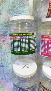 JAR Alkansya 60k Piggy Bank - Transparent 2L Capacity for Coins and Paper Bills - Ornaments Decor