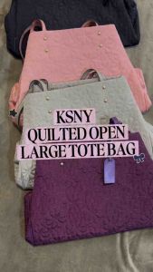 KSNY Quilted Open Large Capacity  for 15" Laptop Tote Bag