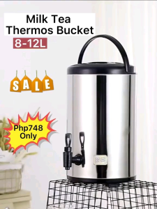 LNS-Shop Dispenser Air Stainless Steel 10L |TermosBesar es WaterJug Air Panas|Milk Tea Bucket