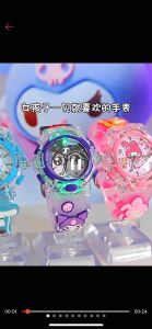 Đồng Hồ Đeo Tay Cho Bé helokity sanrio kuromi Dễ Thương Cho Bé Trai và Gái có đèn Led