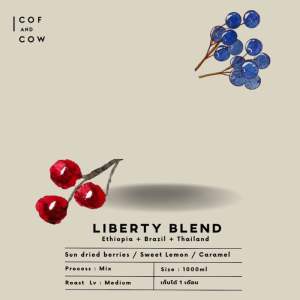 COF AND COW กาแฟสกัดเย็นสูตรเข้มข้น 1:6 อาราบิก้าเอธิโอเปียคั่วกลาง Cold Brew Concentrate Liberty 1 ลิตร รสฟรุ๊ตตี้