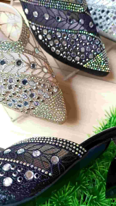 Sendal Pesta Wanita/ Sandal Wedding Mules Brukat Hak 5Cm Size 36-42 | Lababega Shoes 012
