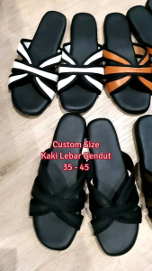Jacky Citra Flat Sandal Wanita Kekinian Jumbo Size Big Size Custom Kaki Lebar Gendut Hadiah Kado Sepatu Sensal Cewek Perempuan