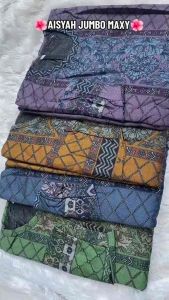 Gamis Jumbo Aisyah Maxy Bahan Calvin Jeans Allsize LD110 Melar 140