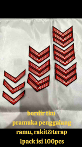 1 pack isi 100 pcs bordir tku pramuka penggalang ramu rakit & terap bordir tku pramuka penggalang