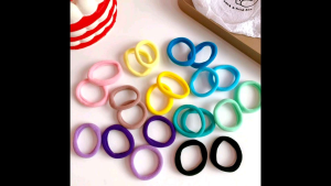 Emerylala 50pc FREE POUCH ZIPPERLOCK IKAT RAMBUT korea aksesoris wanita dewasa karet donat elastis POLOS kuncir rambut anak TERMURAH