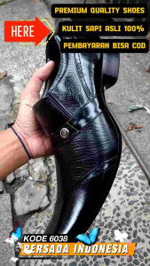SEPATU PANTOFEL FORMAL SEPATU OXFORD PRIA KULIT SAPI 100% KODE 6038 HITAM ( PRODUKSI SENDIRI )