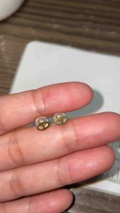 SUPER LIGHWEIGHT 18K Saudi Gold Mini PigNose earrings(SMALL THIN SILICONE LOCK)