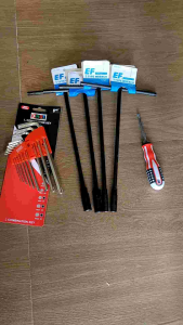 KUNCI T SET EF 4PCS UK. 8-10-12-14 MM + KUNCI L KOMBINASI SET 9PCS HDT BONUS OBENG BB