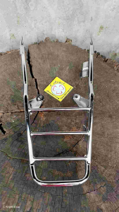 ตะแกรงท้ายชาลี (รุ่นทองขาว) มีแป้นใส่ตัวล็อคหมวกกันน็อค