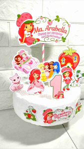 Strawberry Shortcake Cake Topper (High-quality Personalize Ready-to-use)