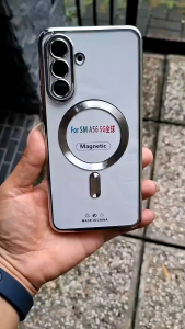 Case For Samsung galaxy A55 5G / A56 5G / A54 5G / A34 5G / A35 5G / A36 5G / A24 5G / A25 5G / A26 5G / A15 / A16 / A17 / A05S Softcase silikon model MagSafe power Bank magnetic Transparan Lens proteck camera casing silikon cover lentur