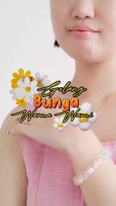 Erna Flower Resin Beads Bracelet Gelang Bunga Elastis Warna Warni Manik Manik Elastic