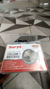 SENTER KEPALA CAS SURYA 30 WATT+ BONUS LAMPU BULB 3 WATT