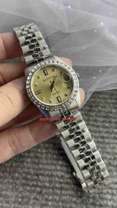 [Original] BNB10553-3327S (32mm) Bonia Elegance Sapphire Womens Watch with Yellow Dial and Silver Stainless Steel Bracelet | Official Warranty