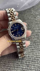 [Original] BNB10553-3687S (32mm) Bonia Elegance Sapphire Womens Watch with Dark Blue Dial Two Tone Rose gold and Silver Stainless Steel Bracelet | Official Warranty