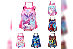 kuromi Trolley School Bag kids school Bag 2 wheels cartoon Bag