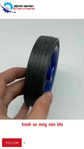 Bánh xe máy nén khí lỗ ốc 12mm  KT 150mm máy bơm hơi có dầu không dầu màu cam xanh BX3035-3540CX