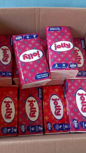 {1 BANDED ISI 4}  Tissue Jolly 200 Sheets Satu Plastik dapat 4