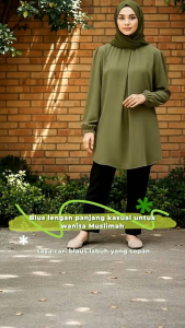 Blouse Muslimah Shirt Women Office Shirt Blouse Casual Shirt Wanita Clothing - Wudhu Friendly Blouse