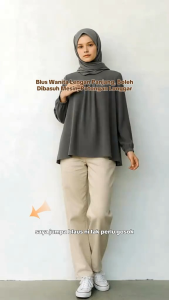 Blouse Wanita Terbaru Tops Shirt For Women Baju Wanita Iron Less Long Sleeve Blouses