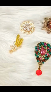 Exclusive Brooch Bros hiasan Permata besar mewah pesta gaun kebaya