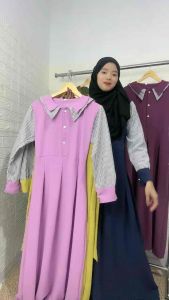 DRESS WANITA DEWASA SERINA KATUN CRINKLE M L XL