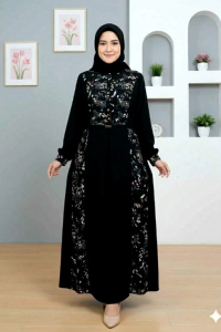 Kayla Amanda dress gamis lebaran terbaru 2026/gamis dewasa jumbo busui/gamis motif bunga