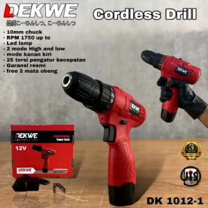 Bor Baterai drill cordless type 12v dobel baterai fast charging lengkap koper dan accecoris dari 5036 DK1012