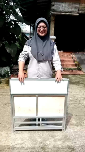 Meja Kompor 2 Tungku Lipat Portable / Meja Kompor Dua Tungku Lipat Portable / Bahan Galvalum