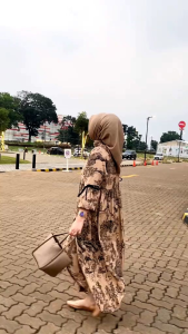 PROMO!!! TERMURAH Anjani Dress Rayon Motif Kekinian Gamis Bahan Rayon Premium Adem Banget