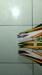 STIKER STRIPING LIS LES POLET PLAT BODY MOTOR HONDA SUPRA FIT DISK BRAKE 2005 FULL HITAM KUNING