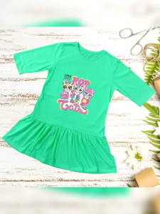 Dress basic tunic fashion anak perempuan 4-14 tahun//daster anak motif karakter