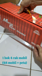 (Paket JUMBO 48 mobil 4 laci bonus peta) mainan mobil mobilan anak kado buat anak edukasi mobilan tarik mundur 1 BOK besar