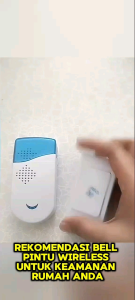 Bel Pintu Tanpa Kabel Wireless Door Bell Full Baterai Biru Putih