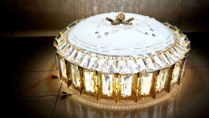 Lampu hias plafon kristal Led 98609P 6889 41692098613/40cm ruang tamu tidur makan tamu restocafe