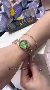[Original] 8203L GP-6 {26mm} Balmer Elegance Sapphire Womens Watch with Green Dial and Gold Stainless Steel Bracelet | Official Warranty