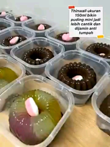 1 pack = 25set Thinwall Square 150ml KLIR Kotak 150 ml KLIR - Kotak Puding Kecil ukuran 150ml - Tempat Puding