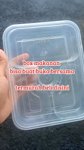 Thinwall klir bento sekat 3 / wadah makan 3 sekat plastik