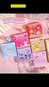 100pcs PVC Sanrio Stickers Kuromi MyMelody Cinnamoroll Lotso Transparent Cartoon Sticker Gift Box DIY Stationery