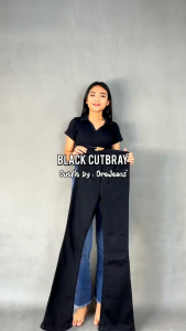 CELANA CUTBRAY JEANS WANITA HIGHWAIST / CELANA PANJANG JEANS STRETCH DENIM