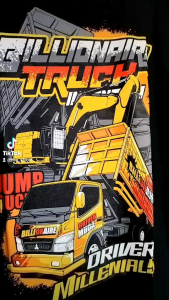 KAOS MOBIL DUMP TRUCK BAJU DUMP TRUCK PREMIUM DEWASA TSHIRT COMBED 24 S TERLARIS