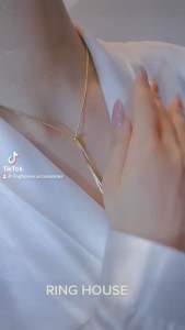 (Titan) N55 Dây Chuyền Choker Nữ Titan Không Đen Thanh Đối Xứng Freeship Ring House