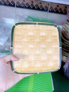 Đĩa nhựa giả mây mẹt tre vuông dĩa tre vuông giả mây đủ size - gia dụng Thiên vũ