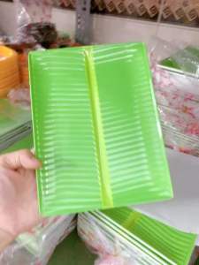 Đĩa nhựa giả lá chuối hình chữ nhật đĩa nhữa màu xanh lá chuối cao cấp nhiều size - gia dụng THIÊN VŨ