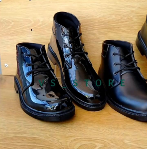 Sepatu Pdh Tali 3 busa paskibra pria kilap dan dop