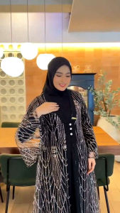 gamis dress Rossa set outer by df collection