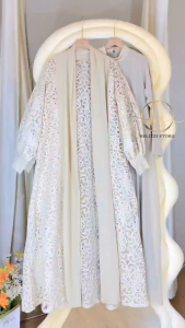 Kalila Dress Set - Outer Full Bordir Premium Inner Ceruty Full Furing Grade A PB 140 Free Belt