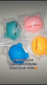 Asahan Pisau Mini Karakter Kodok & Alat Pengasah Penajam Pisau Gunting